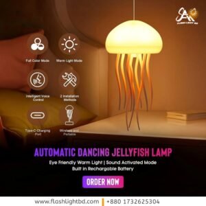Jellyfish Lamp, Voice Control  with Dancing Legs, RGB Gradient Jellyfish Bedside Lamp, Rechargeable Jellyfish Table Lamp with Touch Sensor,